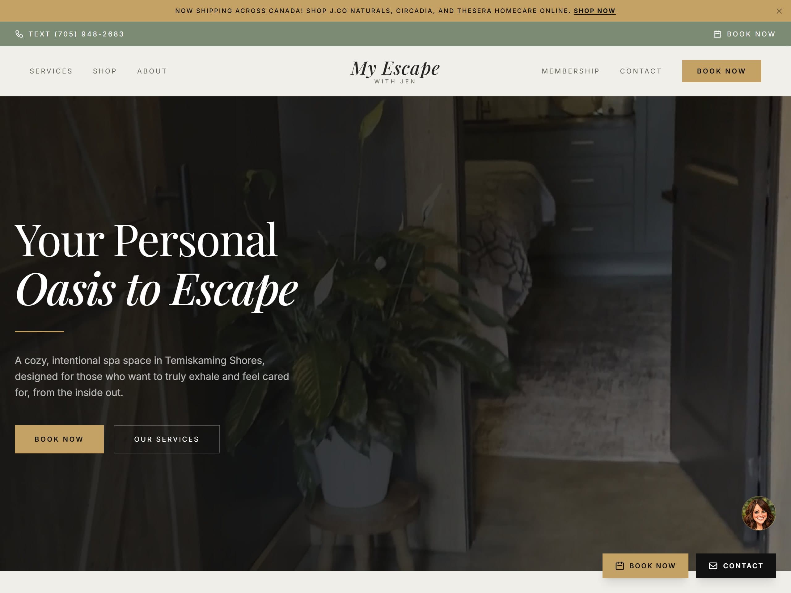 My Escape website, built by Attraction Web Designs