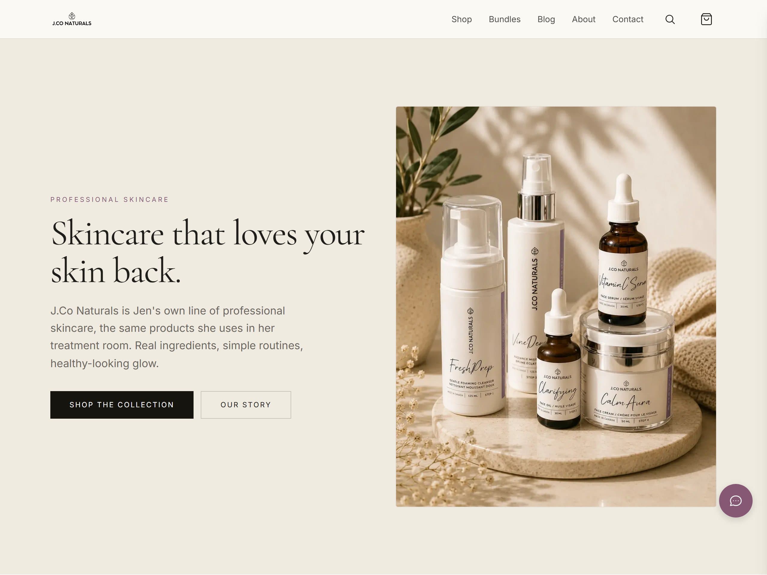 J.Co Naturals website, built by Attraction Web Designs